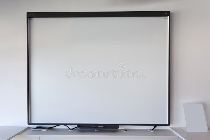 White Board Projector Screen in Conference Room Stock Image Image