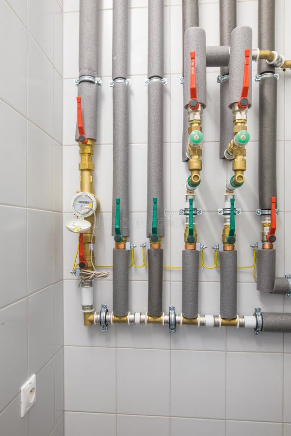 Boiler for Water Heating, Piping System Stock Image Image of