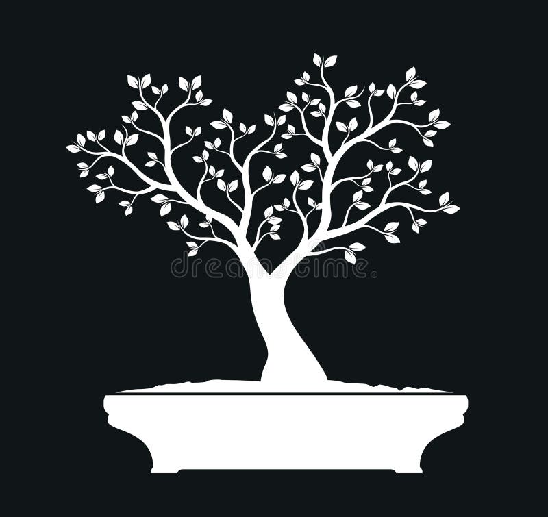 White Bonsai Tree. Vector Illustration vector illustration