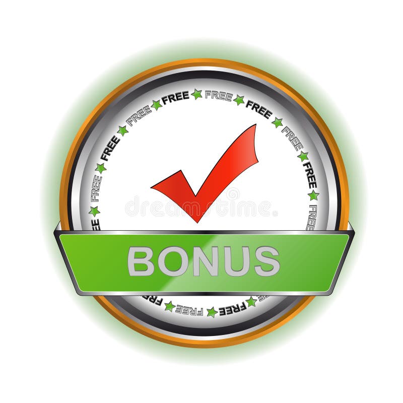 White bonus icon stock illustration White bonus icon stock illustration