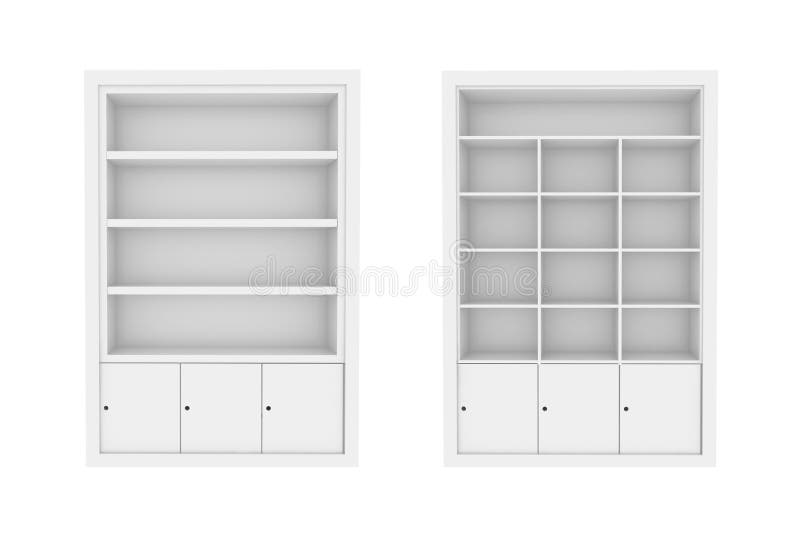 White Book Shelves. stock illustration. Illustration of 31754345