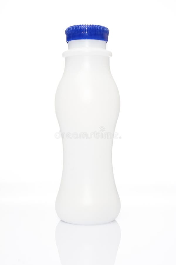 White bottle and blue cap stock photography