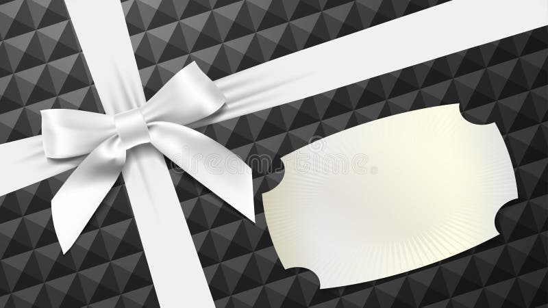 White bow on a black textured background stock illustration White bow on a black textured background stock illustration