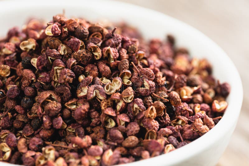 White Bowl Full of Sichuan Peppercorns Stock Photo Image of utensil