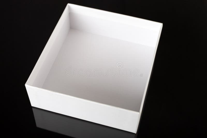 White Box with Lid Revealing Something Very Bright Stock Photo Image