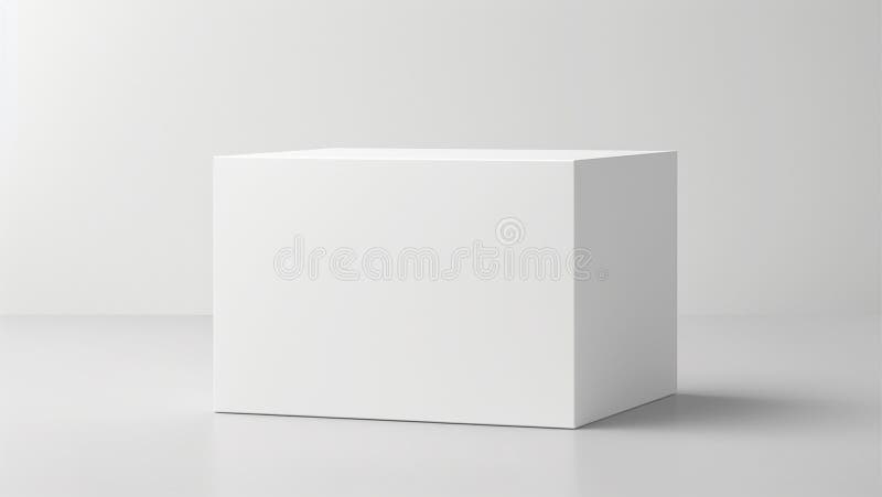 White box 3d mockup on the white background. Cardboard box template vector illustration
