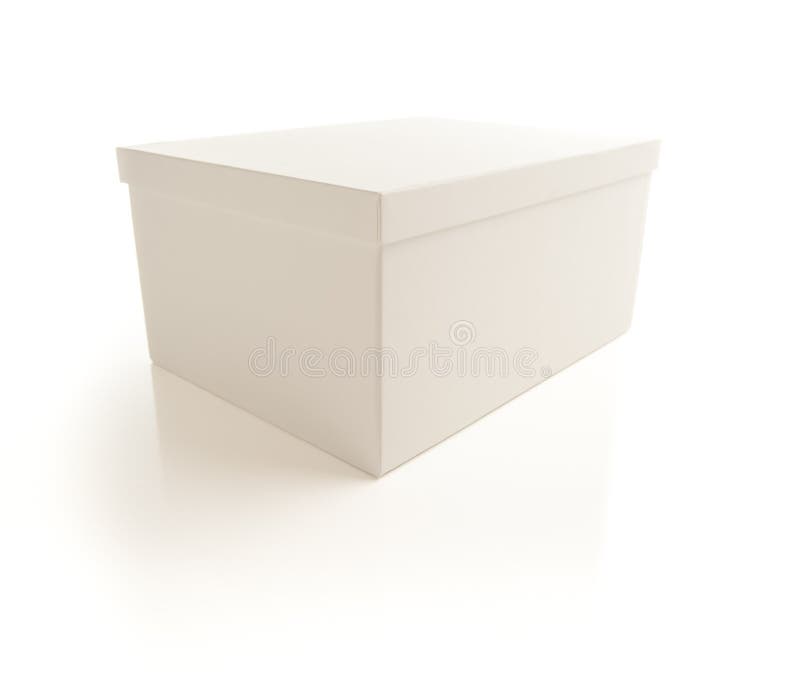 White Box with Lid Isolated on Background