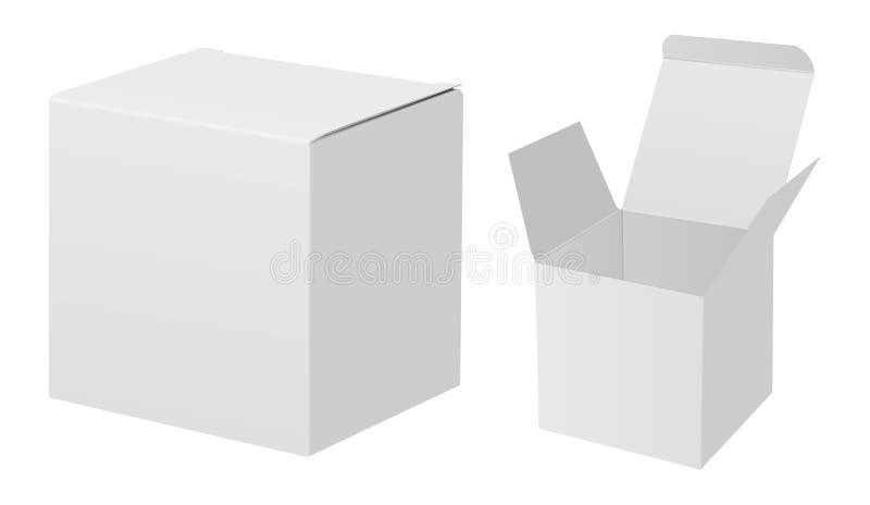 Download White Rectangle Box From Front View. Stock Illustration - Illustration of element, inside: 24625912