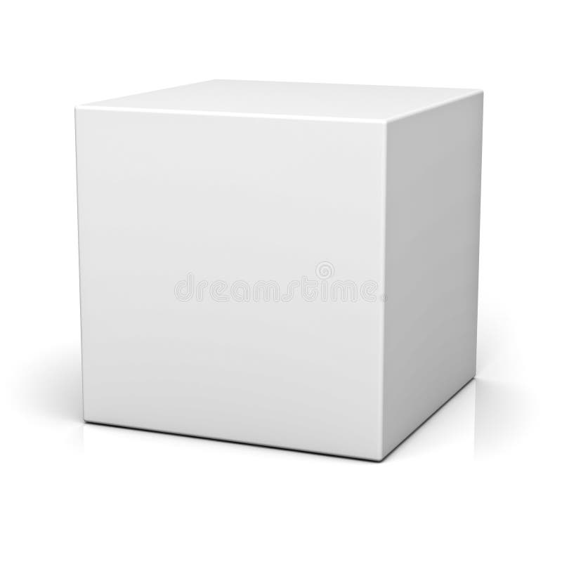 White box with reflection stock illustration. Illustration of container