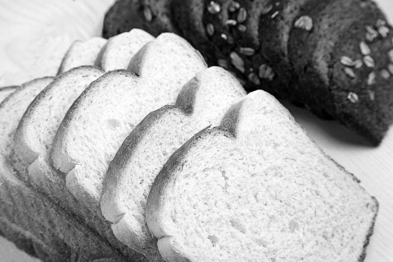 White bread and brown bread royalty free stock photos