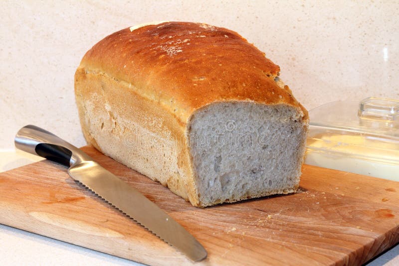 White bread and knife stock photo. Image of horizontal 22273838
