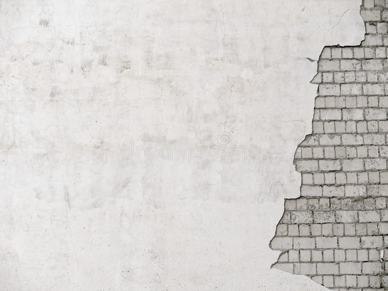 White Brick Brick Wall With Old Plastered Plaster Stock Photo Image