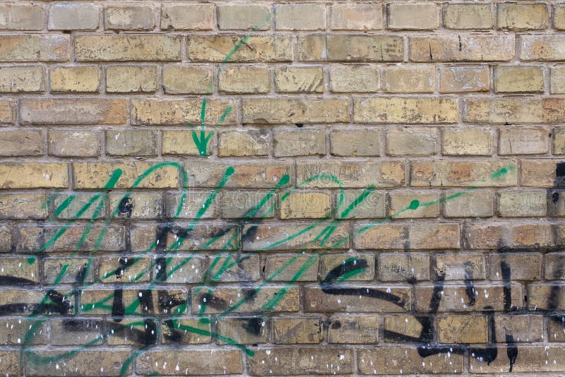  White  Brick  Wall  Texture With Graffiti  Pattern Stock Photo 