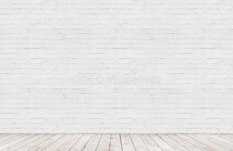 White brick wall with wood floor room