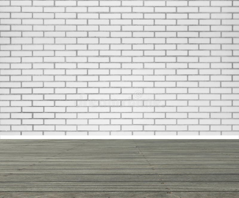 White Brick Wall and Wooden Floor Stock Image Image of wall, floor