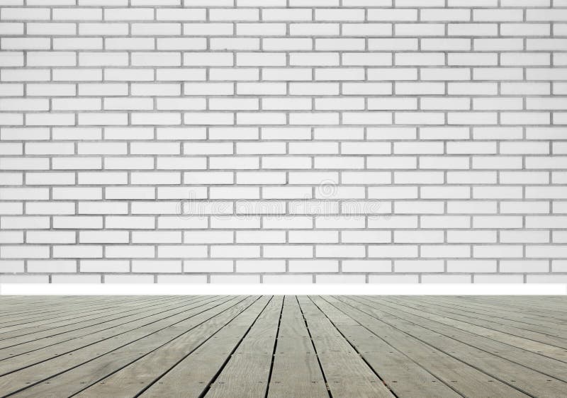 White Brick Wall and Wooden Floor Stock Image Image of backdrop, wall
