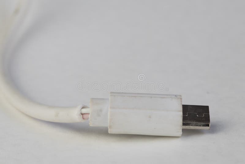 USB Plug Jack Cable with Broken Snapped Cable Stock Image Image of
