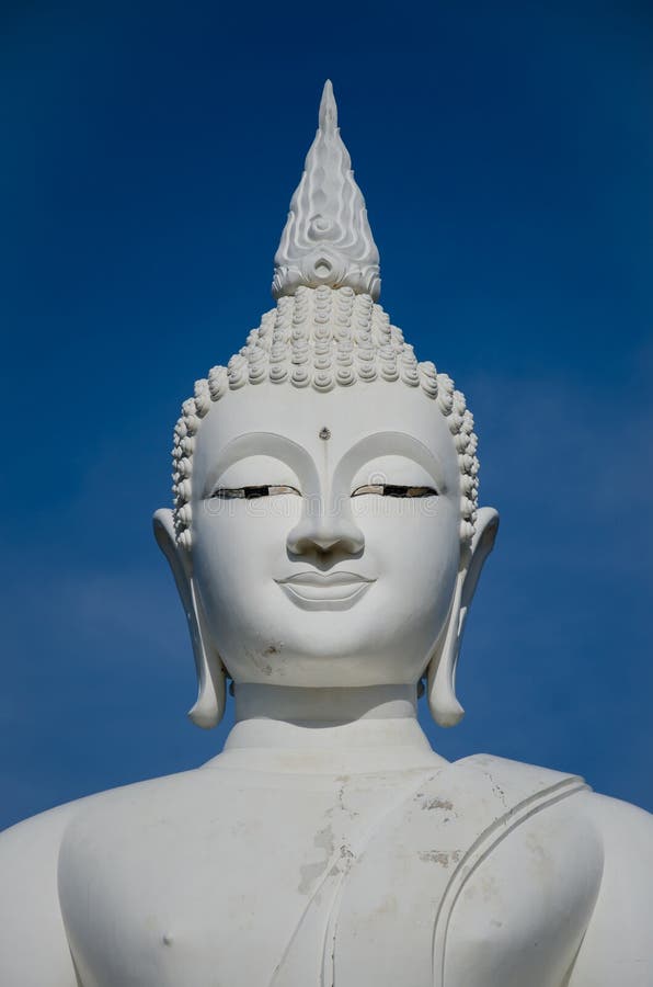 Big White Buddha Statue is Travel Landmark of Chumphon, Thailand