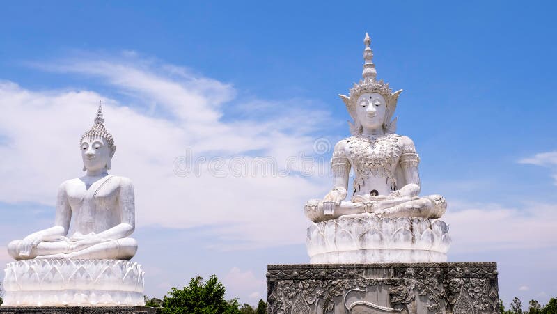 White buddha statue stock image. Image of double, buddhism - 71882185