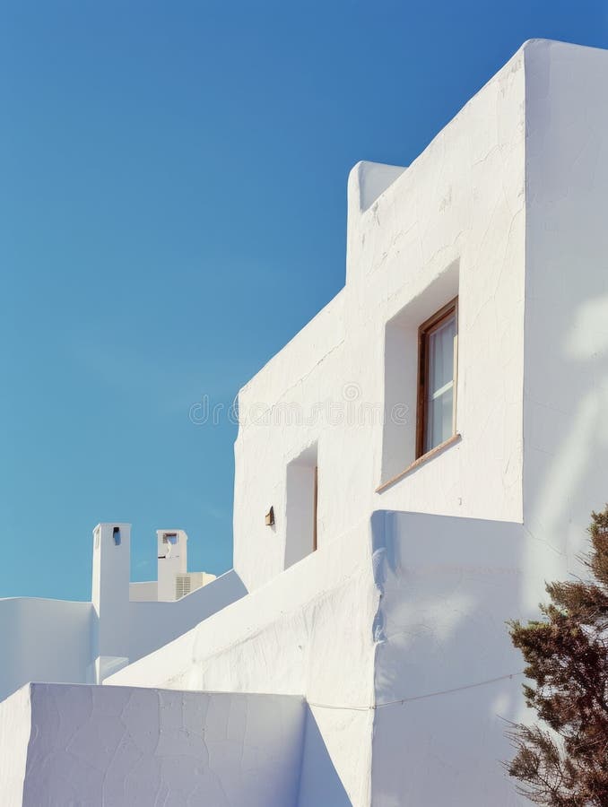 White building with tree royalty free stock photos