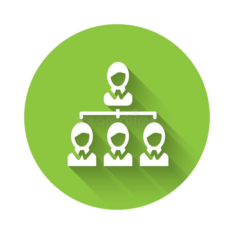 White Business Hierarchy Organogram Chart Infographics Icon Isolated