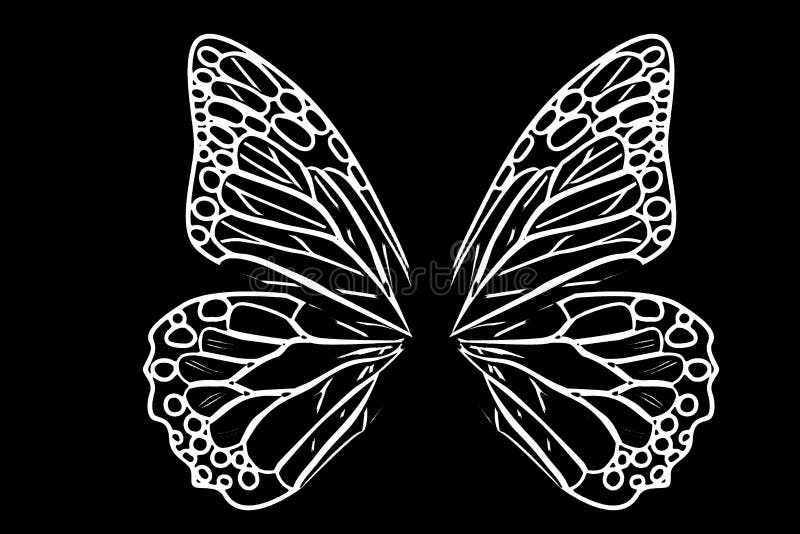 Black Butterfly Isolated on White Background. Illustrations Stock  Illustration - Illustration of graphic, animal: 161447834