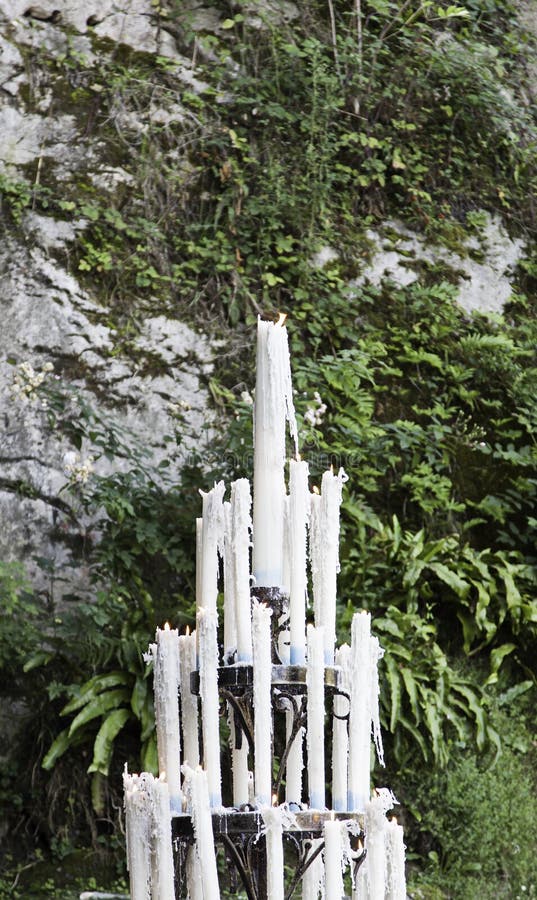 White lit candles stock photo. Image of abstract, church 80577370