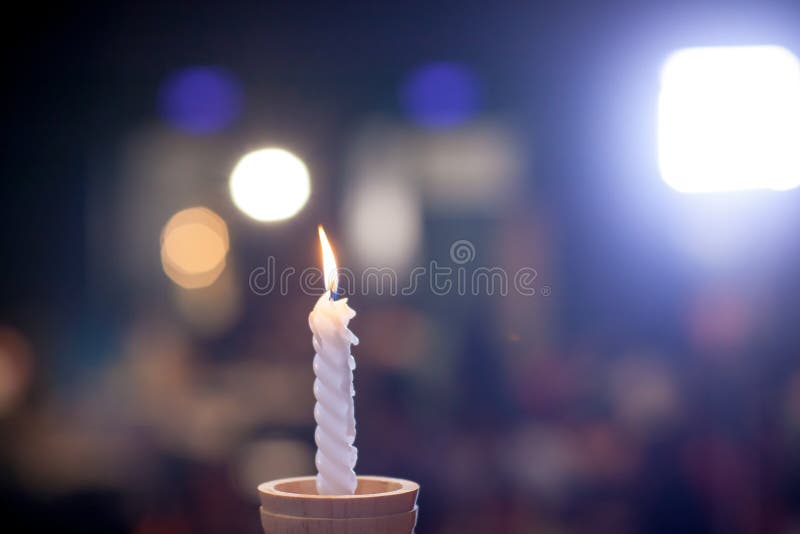 White Candlestick with Blur Bokeh Background. Image for Background,  Wallpaper and Copy Space Stock Photo - Image of copy, holy: 125631382