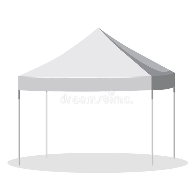 White Canopy or Tent, Vector Illustration. Promotional Outdoor Canoby ...