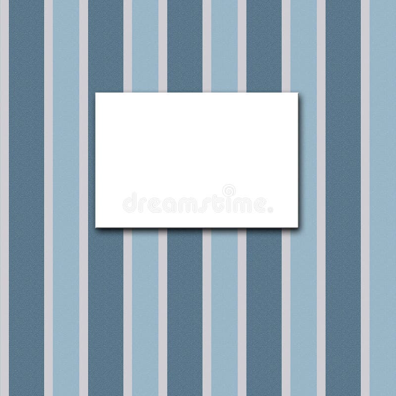 White Canvas Frame On A Blue Striped Wallpaper. Stock Illustration Illustration of invitation
