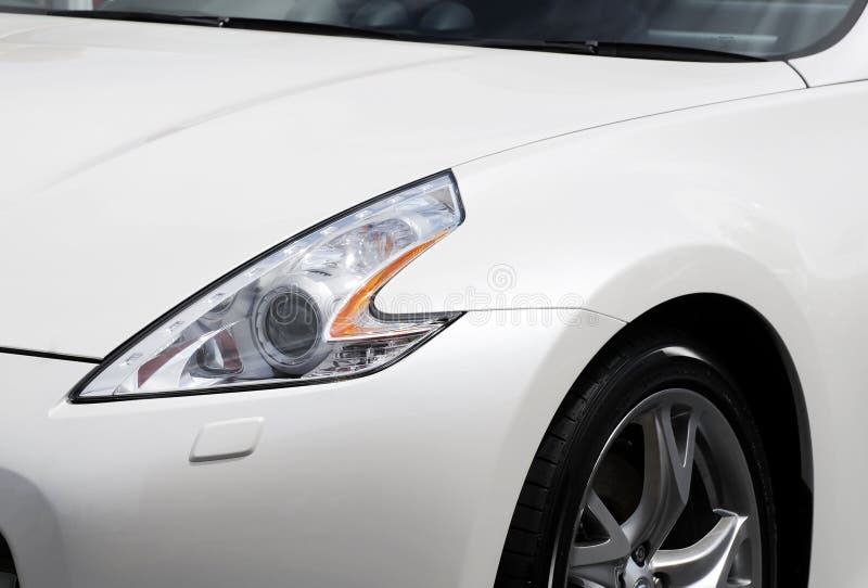 White Car headlight stock photo. Image of automobile 15013298