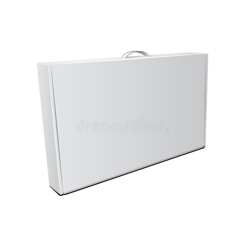 Download White Cardboard Package Box With Handle. Vector Mock Up Template Stock Vector - Illustration of ...