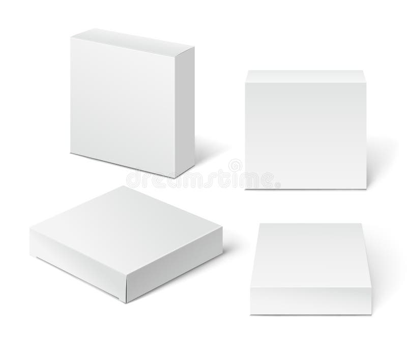 White Cardboard Package Box. vector illustration