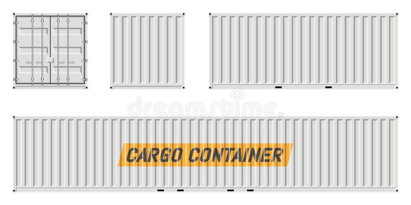 White Cargo container vector illustration