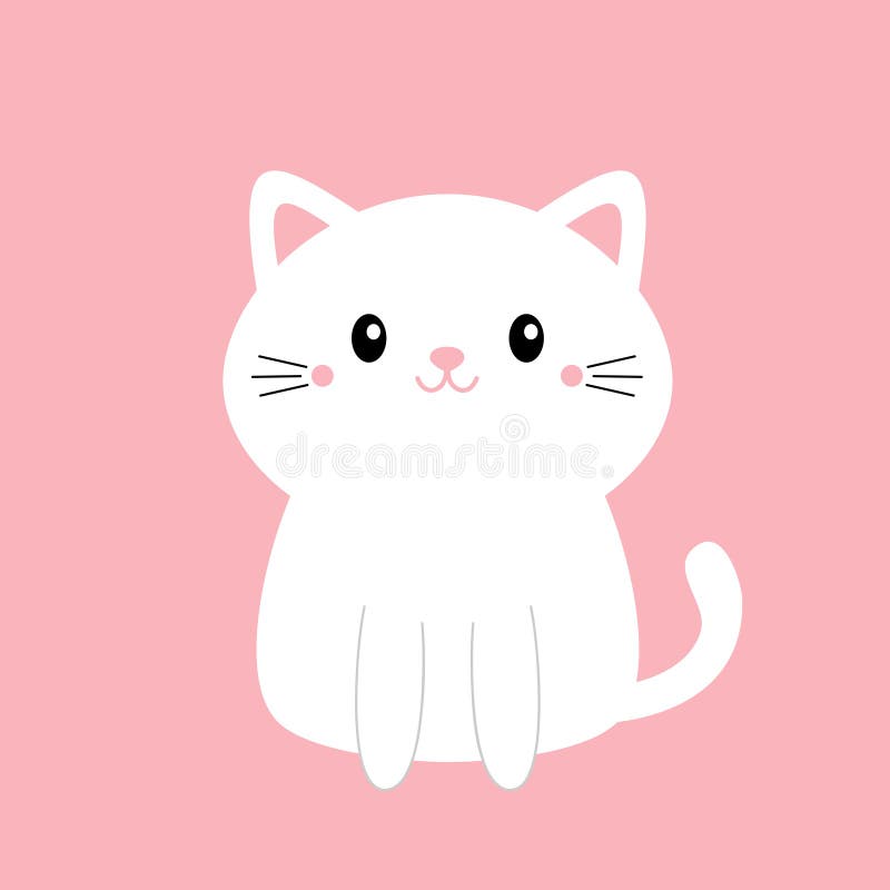 Set of kawaii member icon. Cards with cute cartoon cats. Baby