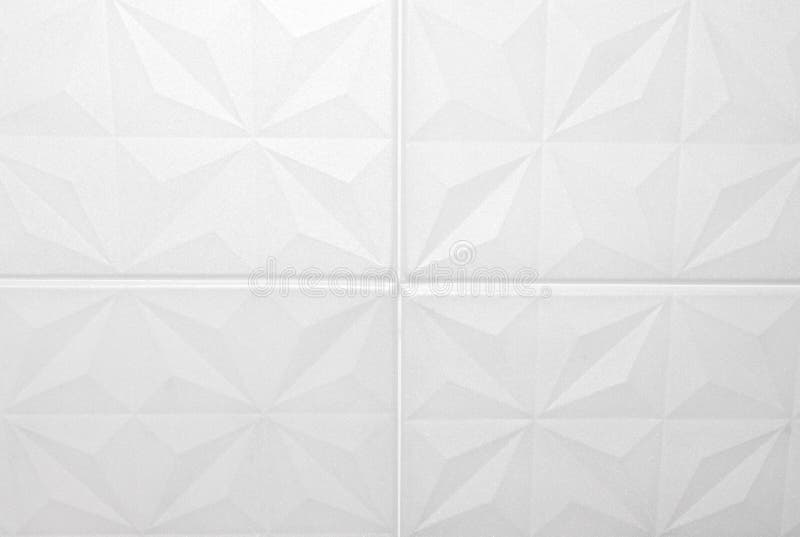 White Ceiling Tiles Made Of Expanded Polystyrene Stock Photo