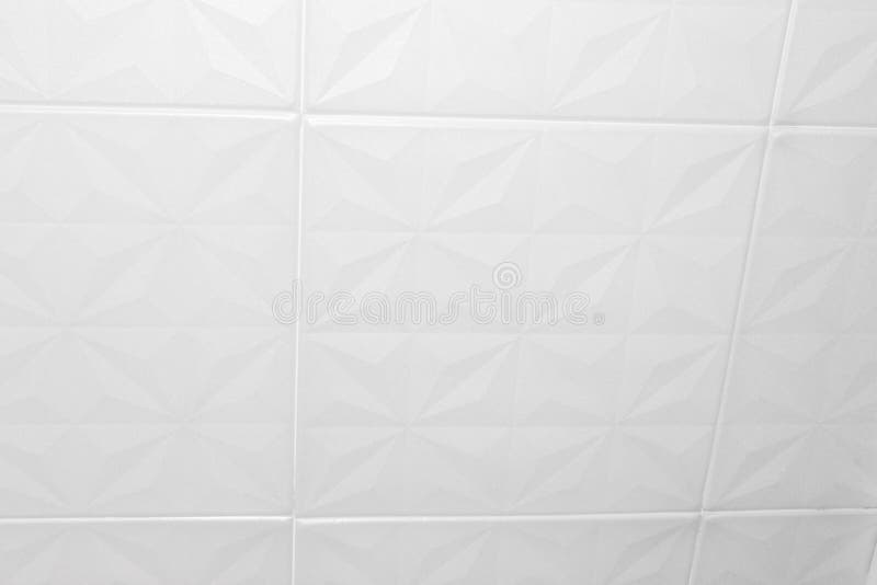 White Ceiling Tiles Made Of Expanded Polystyrene Stock Photo