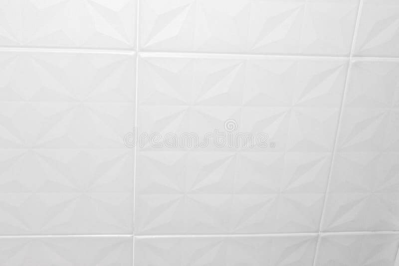 White Ceiling Tiles Made Of Expanded Polystyrene Stock Photo