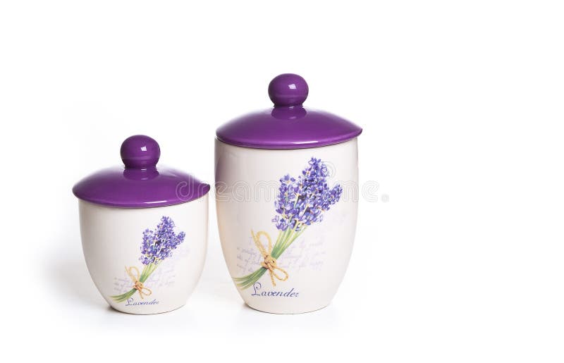 White Ceramic Jars Isolated on White Background Stock Photo Image of