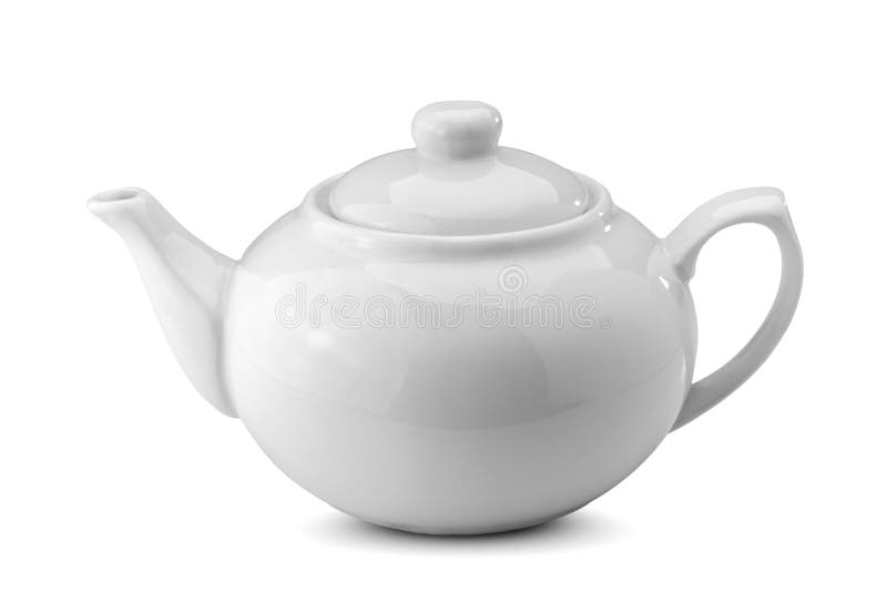 White Ceramic Teapot Isolated on White Stock Illustration