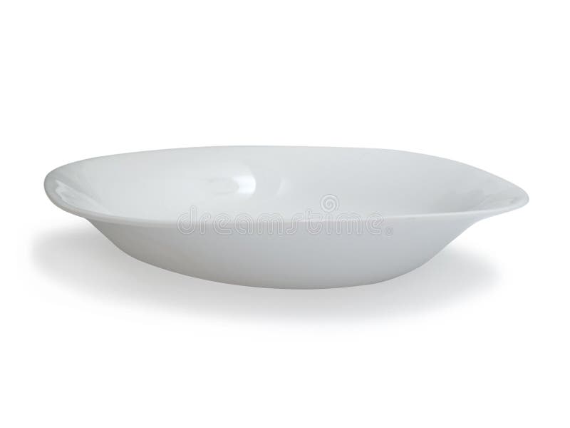 White Ceramics Plate Bowl Isolated Cut Out, Empty Tableware Mock Up