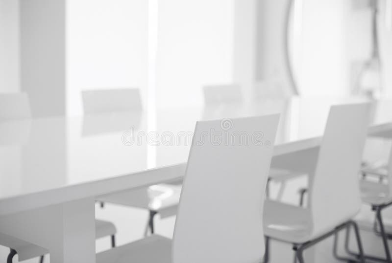 White Chairs and Glass Table. Stock Image Image of colors, desk