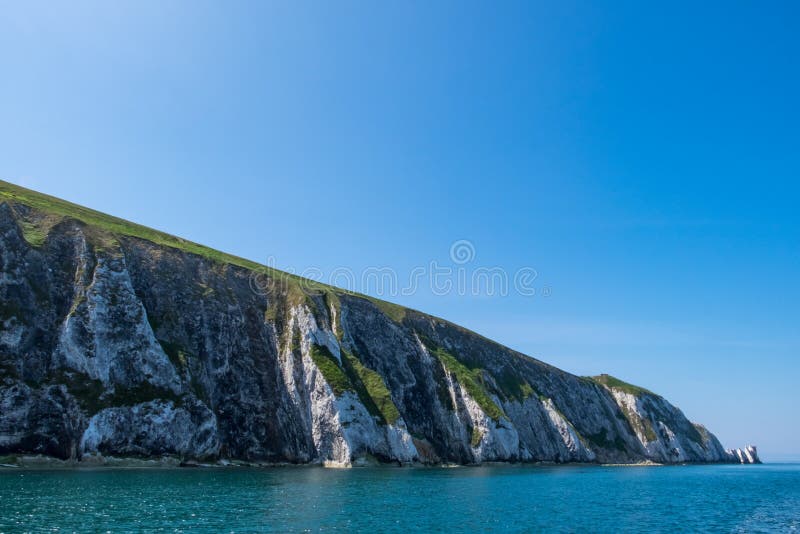 White Chalk Cliffs of Isle of Wight Stock Photo - Image of geography ...