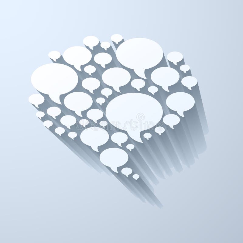 White chat bubble symbol on light grey background