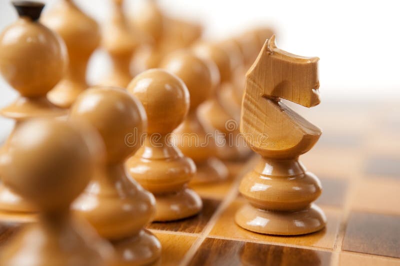 Four Chess Piece Knight on a Chess Board Stock Photo - Image of board,  army: 138703686