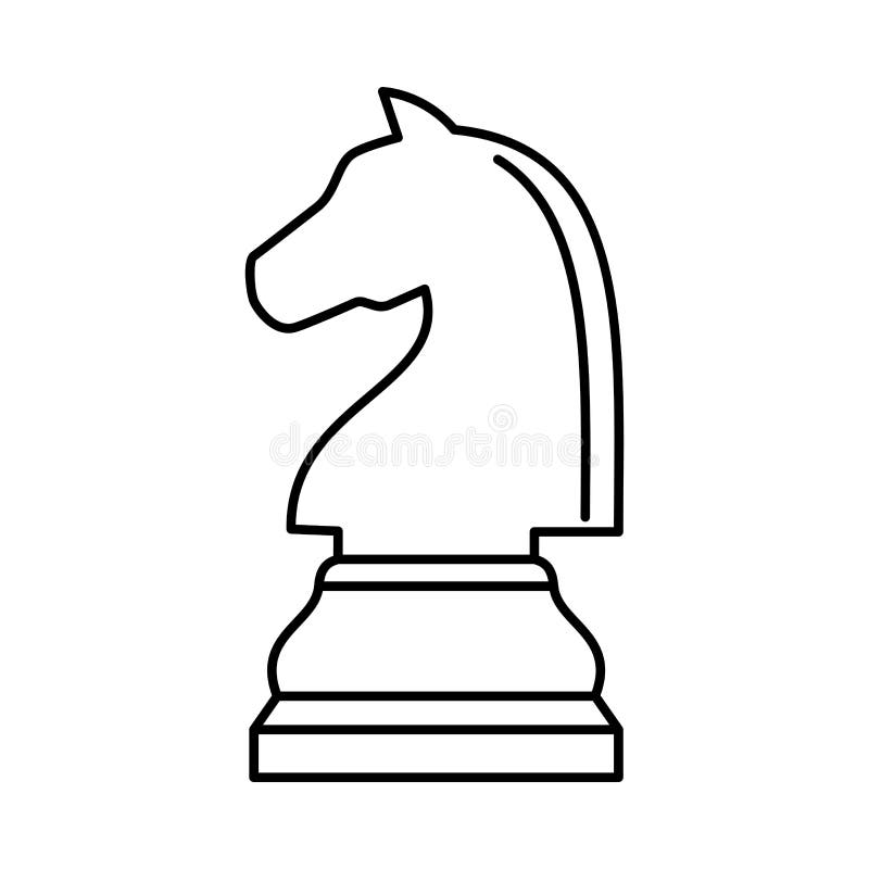 Horse chess piece profile isolated flat Royalty Free Vector