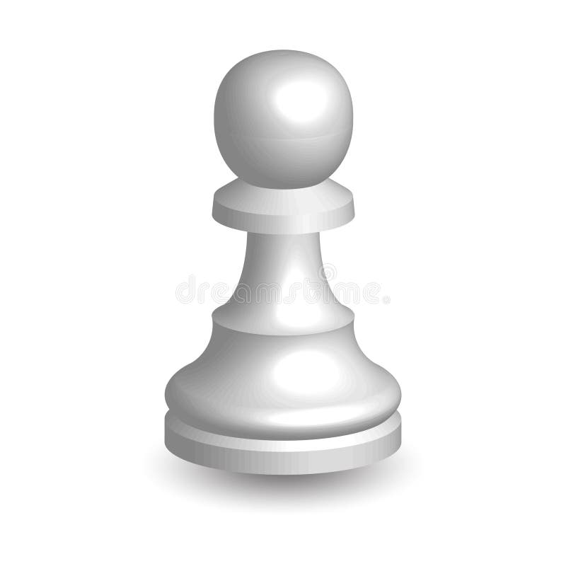 White Chess Piece Pawn 3d on White Background. Stock Vector ...