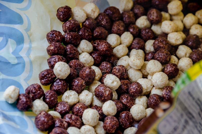 White and Chocolate Balls for Breakfast in a Plate Stock Image Image