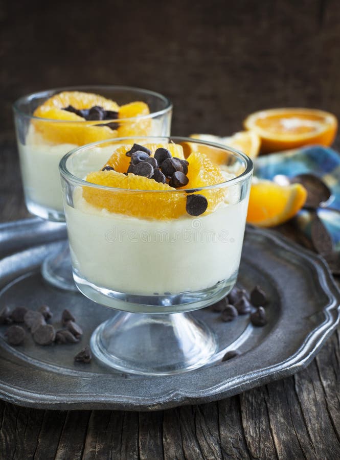 White chocolate mousse stock image. Image of food, oranges 45432125