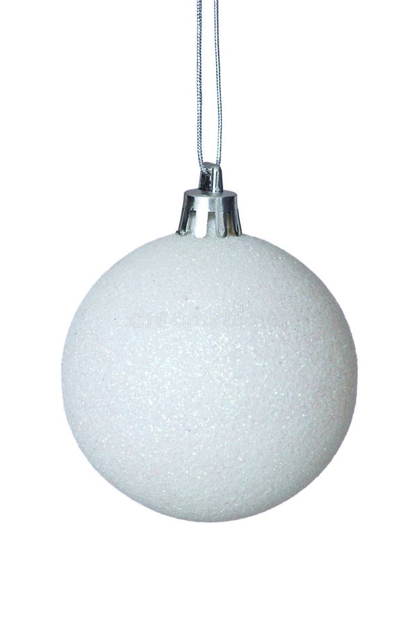 White Christmas Ball Over Plain Background. Stock Photo Image of